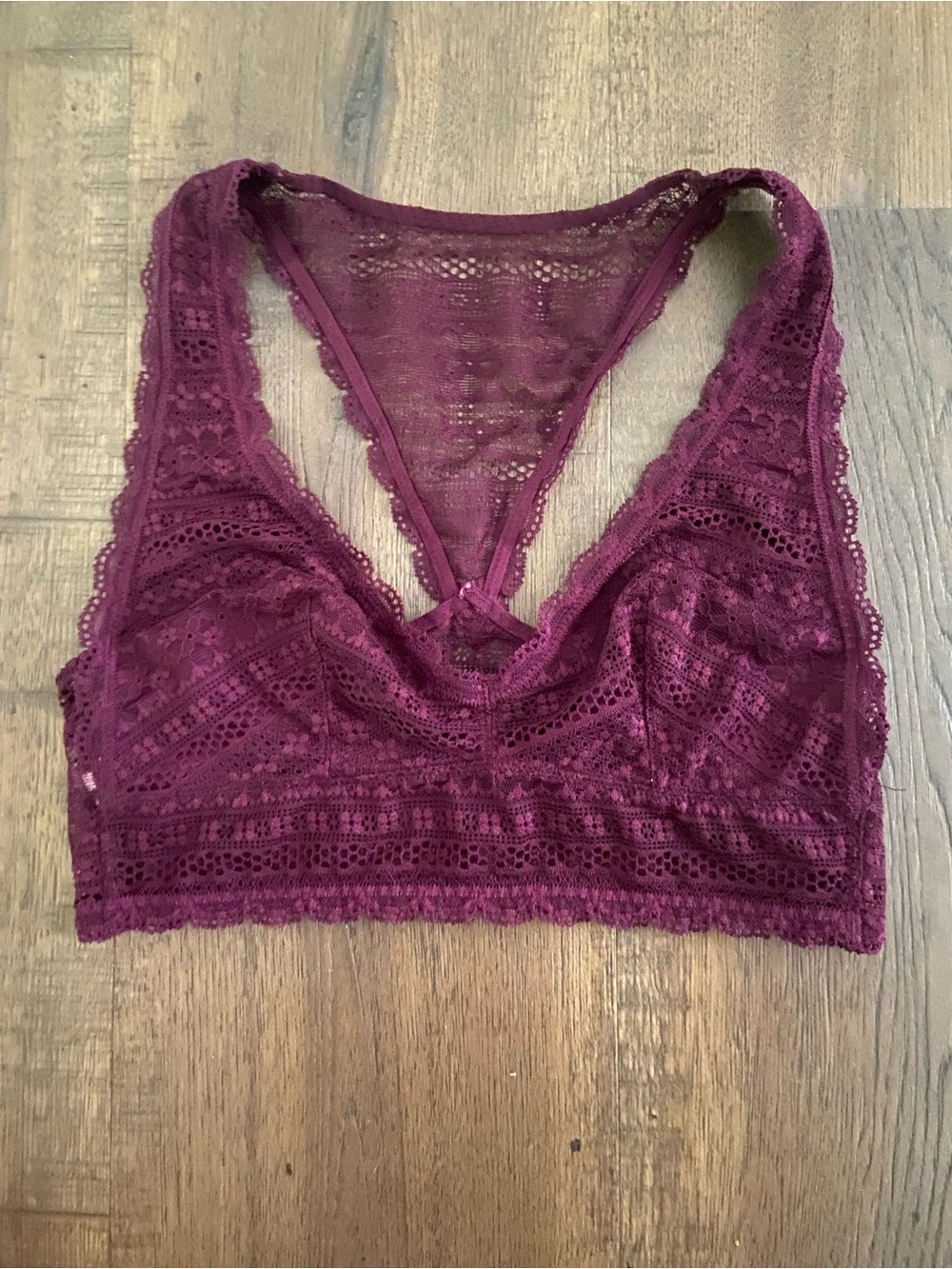 Victoria's Secret Burgundy Lace Racerback Bralette